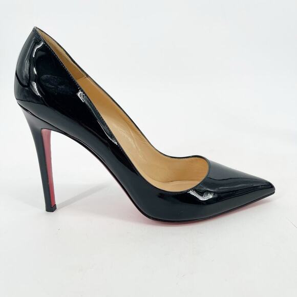 Christian Louboutin Pigalle Black Patent Leather Pointed Toe Heels Pumps EU 41 - Picture 3 of 12
